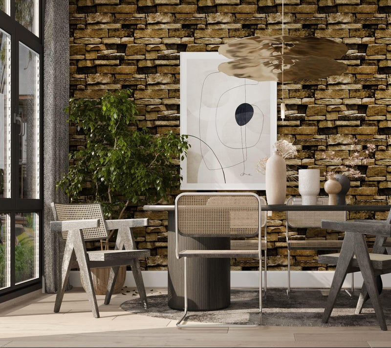 tiltil Rock Peel and Stick Wallpaper - Self-Adhesive & Removable Wallpaper Stone Decorations Contact Paper 17.7"x118" 3D Stone Textured Vinyl for Backsplash, Countertop Wall, Easy to Clean, Brick Wall paper - Image 3